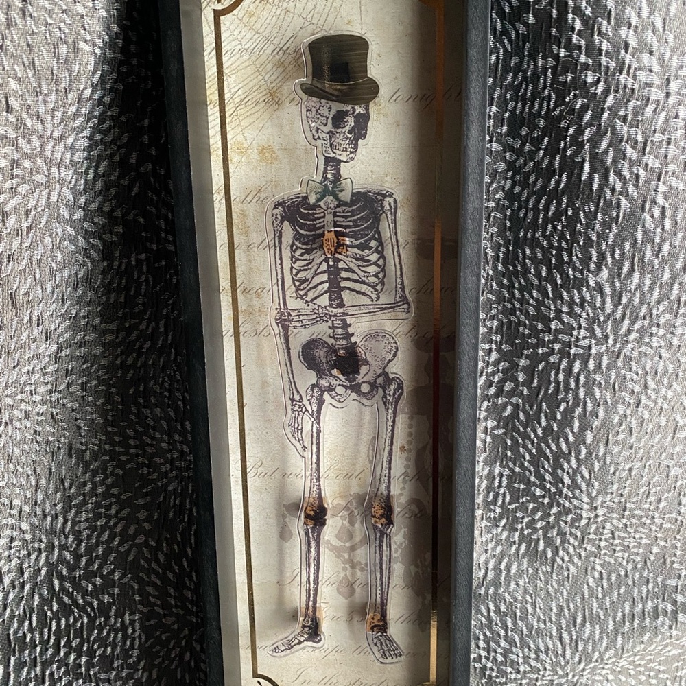 Framed Skeleton Art with Top Hat